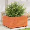 Image de vidaXL - Plantenbak - 90x90x49,5 - cm - massief - grenenhout - wasbruin