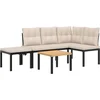 Image de vidaXL - 4-delige - Loungeset - met - kussens - gepoedercoat - staal - zwart