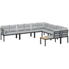 Image de vidaXL - 6-delige - Loungeset - met - kussens - gepoedercoat - staal - zwart