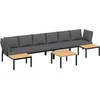 Image de vidaXL - 5-delige - Loungeset - met - kussens - aluminium - zwart