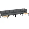 Image de vidaXL - 4-delige - Loungeset - met - kussens - aluminium - zwart