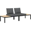 Image de vidaXL - 2-delige - Loungeset - met - kussens - aluminium - zwart