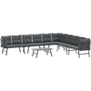 Image de vidaXL - 5-delige - Tuinbankenset - met - kussens - gepoedercoat - staal - zwart