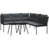 Image de vidaXL - Loungeset - met - kussens - staal - en - textileen - zwart