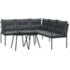 Image de vidaXL - Loungeset - met - kussens - staal - en - textileen - zwart