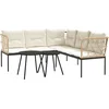 Image de vidaXL - Loungeset - met - kussens - staal - en - textileen - zwart