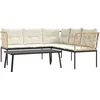 Image de vidaXL - Loungeset - met - kussens - staal - en - textileen - zwart