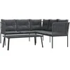 Image de vidaXL - Loungeset - met - kussens - staal - en - textileen - zwart