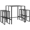 Image de vidaXL - 5-delige - Tuinbarset - gepoedercoat - staal - zwart