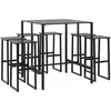 Image de vidaXL - 7-delige - Tuinbarset - gepoedercoat - staal - zwart