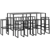 Image de vidaXL - 11-delige - Tuinbarset - gepoedercoat - staal - zwart