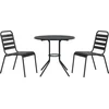 Image de vidaXL - 3-delige - Tuinset - stapelbaar - gepoedercoat - staal - antracietkleur