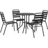 Image de vidaXL - 5-delige - Tuinset - stapelbaar - gepoedercoat - staal - antracietkleur