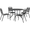 Image de vidaXL - 5-delige - Tuinset - stapelbaar - gepoedercoat - staal - antracietkleur