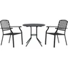 Image de vidaXL - 3-delige - Tuinset - stapelbaar - gepoedercoat - staal - antracietkleur