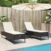 Image de vidaXL - 3-delige - Ligbeddenset - met - kussens - poly - rattan - bruin