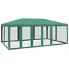 Image de vidaXL - Partytent - met - 10 - mesh - zijwanden - 6x4 - m - HDPE - groen