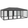 Image de vidaXL - Partytent - met - 10 - mesh - zijwanden - 6x4 - m - HDPE - antracietkleurig