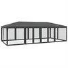 Image de vidaXL - Partytent - met - 12 - mesh - zijwanden - 8x4 - m - HDPE - antracietkleurig