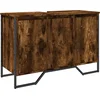 Image de vidaXL - Wastafelkast - 91x35x60 - cm - bewerkt - hout - gerookt - eikenkleurig
