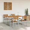 Image de vidaXL - Tuin - Eettafel - Set - 5 - pcs - Grijs - Massief - Acacia - Hout