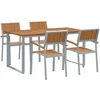 Image de vidaXL - Tuin - Eettafel - Set - 5 - st - Grijs - Massief - Acacia - Hout