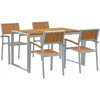 Image de vidaXL - Tuin - Eettafel - Set - 5 - st - Grijs - Massief - Acacia - Hout