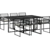 Image de vidaXL - 7-delige - Tuinset - met - kussens - poly - rattan - zwart