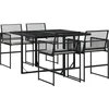 Image de vidaXL - 5-delige - Tuinset - met - kussens - poly - rattan - zwart