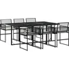 Image de vidaXL - 7-delige - Tuinset - met - kussens - poly - rattan - zwart