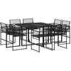 Image de vidaXL - 9-delige - Tuinset - poly - rattan - zwart