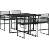 Image de vidaXL - 5-delige - Tuinset - poly - rattan - zwart