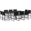 Image de vidaXL - 11-delige - Tuinset - met - kussens - poly - rattan - zwart