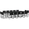 Image de vidaXL - 15-delige - Tuinset - met - kussens - poly - rattan - zwart
