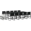 Image de vidaXL - 15-delige - Tuinset - met - kussens - poly - rattan - zwart