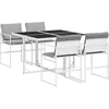 Image de vidaXL - 5-delige - Tuinset - met - kussens - textileen - wit
