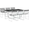 Image de vidaXL - 7-delige - Tuinset - met - kussens - textileen - wit
