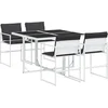Image de vidaXL - 5-delige - Tuinset - met - kussens - textileen - wit
