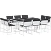 Image de vidaXL - 11-delige - Tuinset - met - kussens - textileen - wit