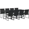 Image de vidaXL - 9-delige - Tuinset - textileen - zwart