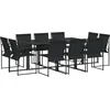Image de vidaXL - 11-delige - Tuinset - textileen - zwart