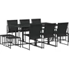 Image de vidaXL - 11-delige - Tuinset - textileen - zwart