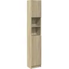 Image de vidaXL - Badkamerkast - 32x25,5x190 - cm - spaanplaat - sonoma - eikenkleurig