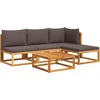 Image de vidaXL - 5-delige - tuinset - met - kussens - van - acaciahout - en - touw