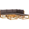 Image de vidaXL - 6-delige - tuinbankset - met - kussens - acaciahout - & - touw