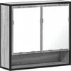 Image de vidaXL - Badkamerspiegelkast - 65x20x60 - cm - bewerkt - hout - grijs - sonoma - eiken
