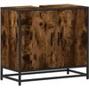 Image de vidaXL - Wastafelkast - 65x33x60 - cm - bewerkt - hout - gerookt - eikenkleurig