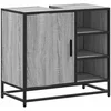Image de vidaXL - Wastafelkast - 65x33x60 - cm - bewerkt - hout - grijs - sonoma - eikenkleurig