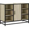 Image de vidaXL - Wastafelkast - Sonoma - eiken - 80x33x60 - cm - bewerkt - hout