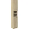 Image de vidaXL - Badkamerkast - 32x34x188,5 - cm - bewerkt - hout - sonoma - eikenkleurig